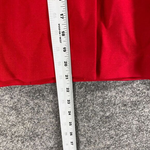 Cache Skirt Women 14 Red A-Line Midi Zipper Mid Rise Lined Rayon Casual Solid - Picture 6 of 8